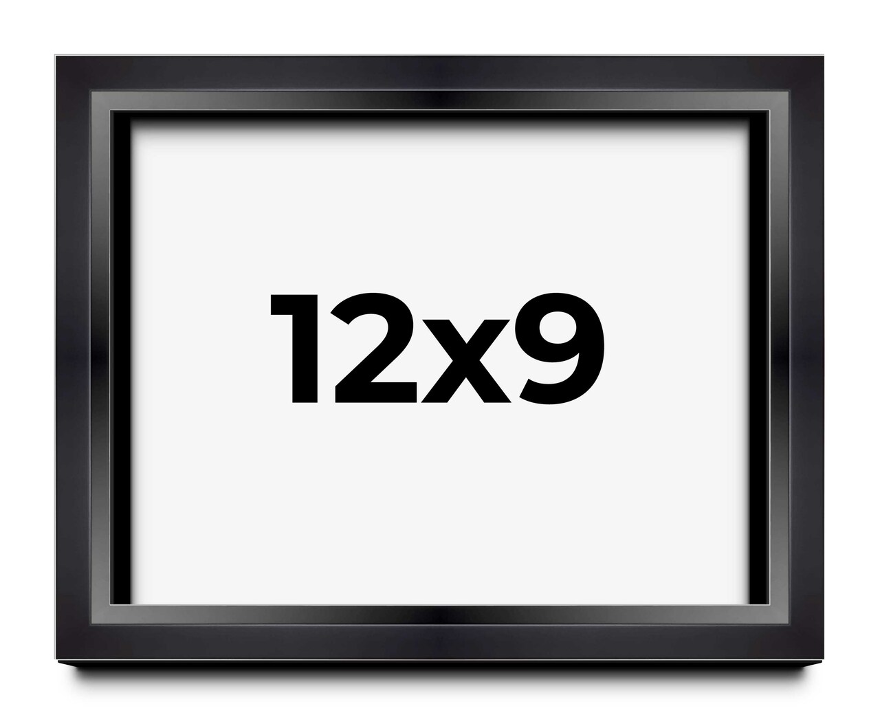 Photo Size Minimalist Shadow Box Black Picture Frame - UV Acrylic, Backing, Hanging Hardware